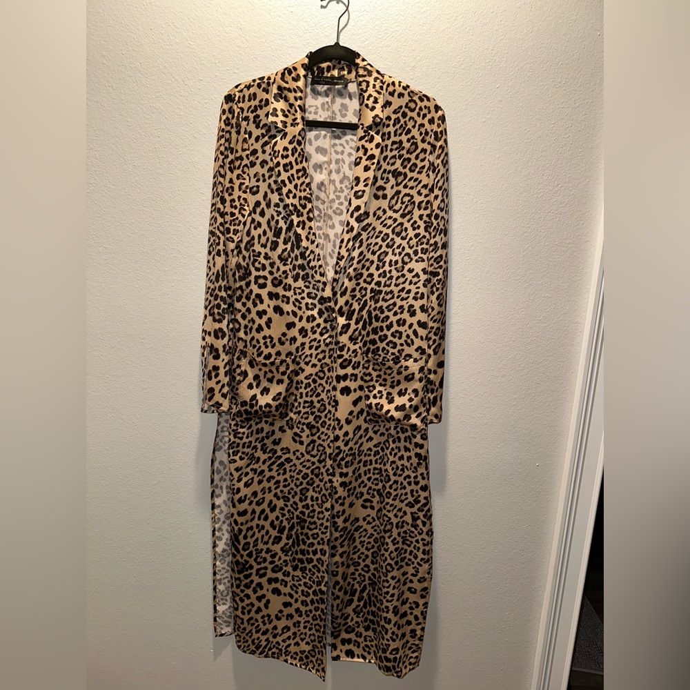 House of Harlow x Revolve *Delaney* leopard print duster jacket S - Picture 3 of 6